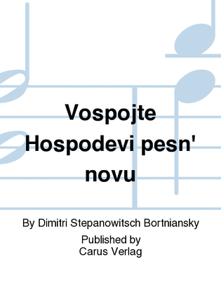 Book cover for Sing unto the Lord a new song (Vospojte Hospodevi pesn' novu)