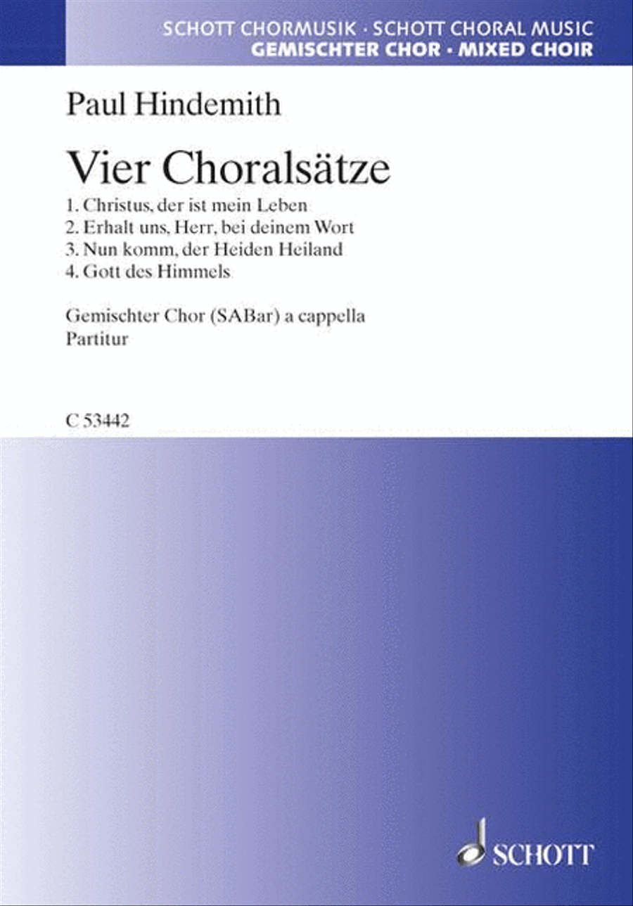 Vier Choralsatze SAB Choral