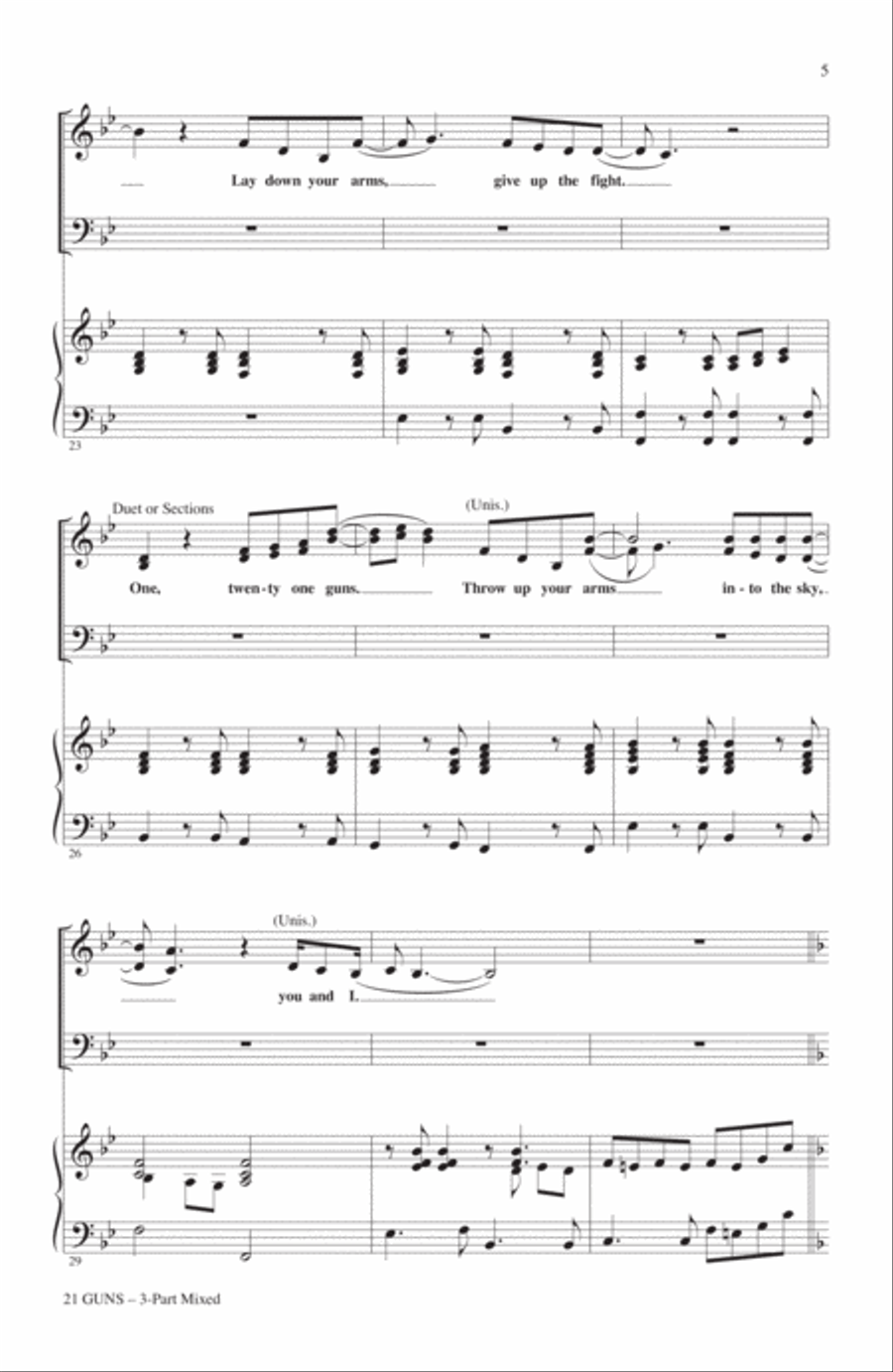 21 Guns (from Green Day's American Idiot) (arr. Roger Emerson) 3-Part scores gallery preview page 4