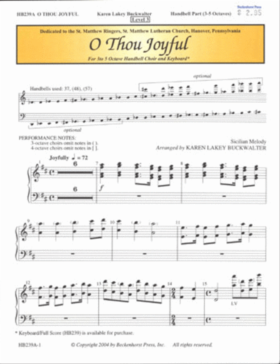 O Thou Joyful by Karen Lake Buckwalter 5-Octaves - Sheet Music