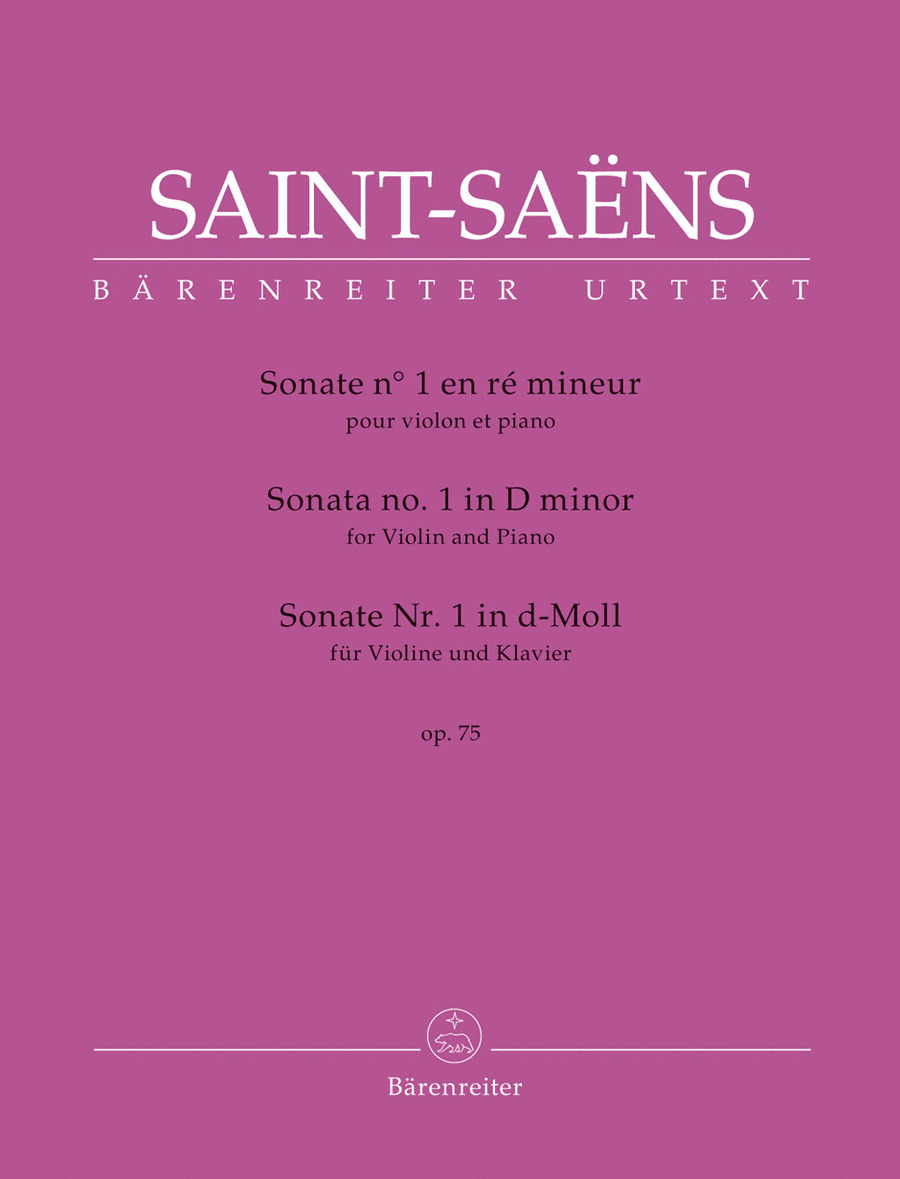 Sonata no. 1 for Violin and Piano in D minor, op. 75 Violin Solo scores gallery preview page 1