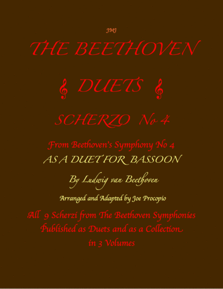 The Beethoven Duets For Bassoon Volume 2 Scherzi 4, 5 and 6 image number null