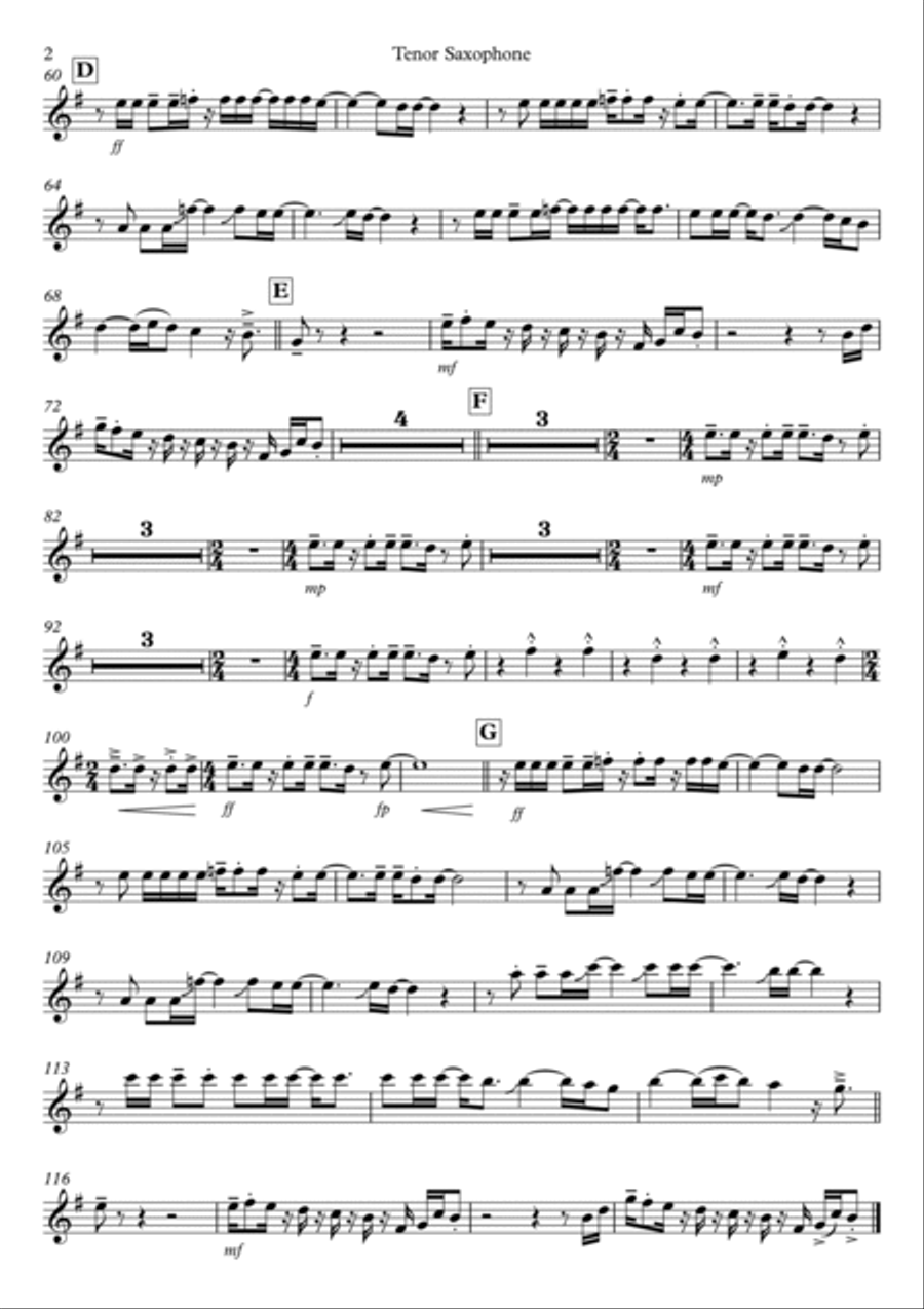 Africa Tenor Saxophone scores gallery preview page 4