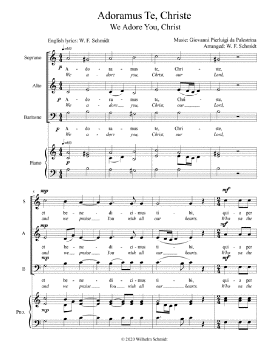 Adoramus Te, Christe 3-Part scores gallery preview page 2