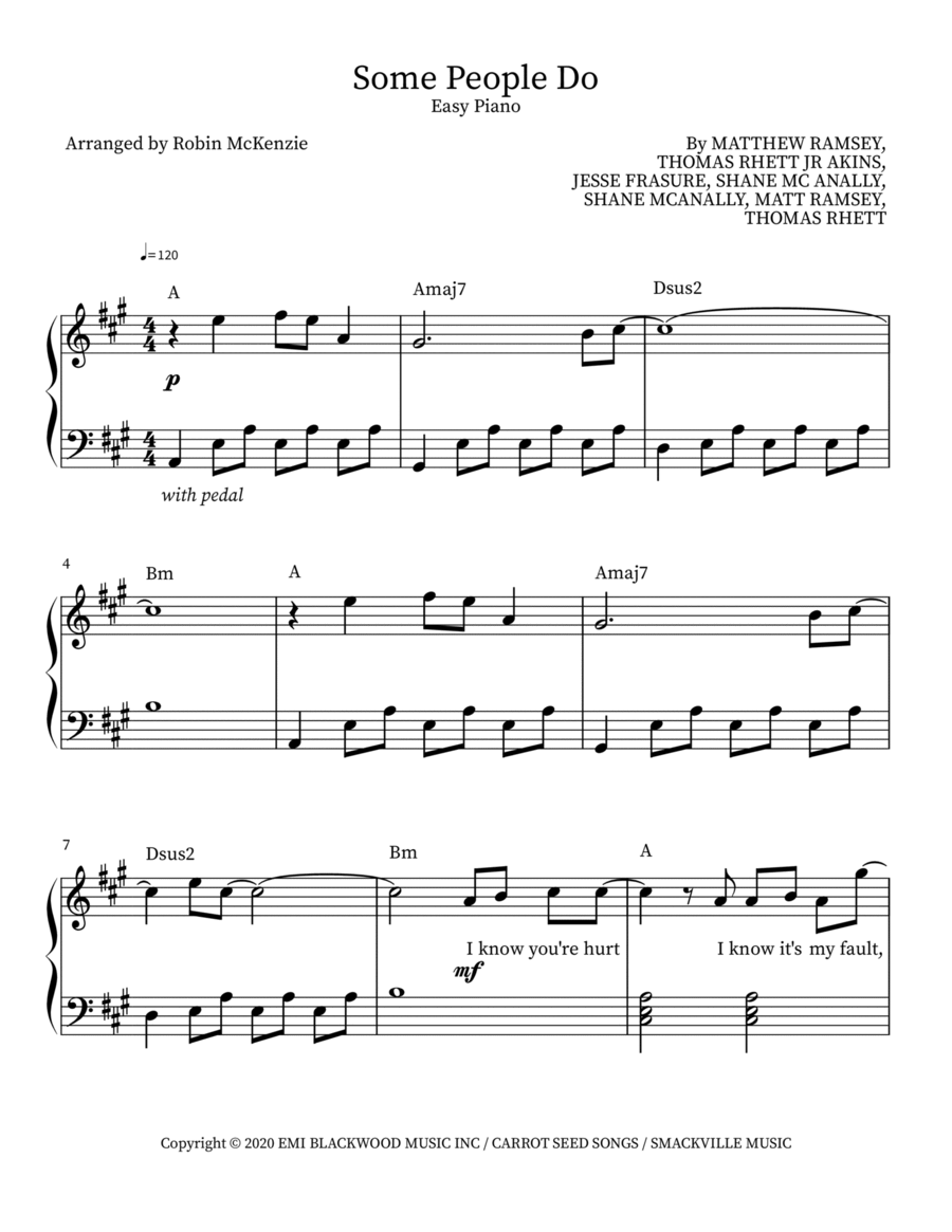Some People Do Easy Piano scores gallery preview page 1