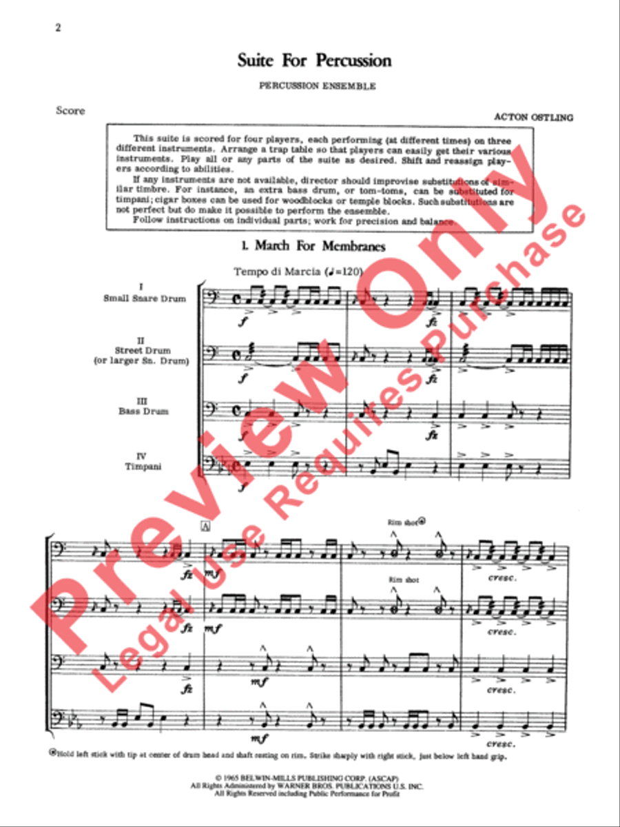 Suite for Percussion Suite for Percussion Percussion Ensemble scores gallery preview page 3