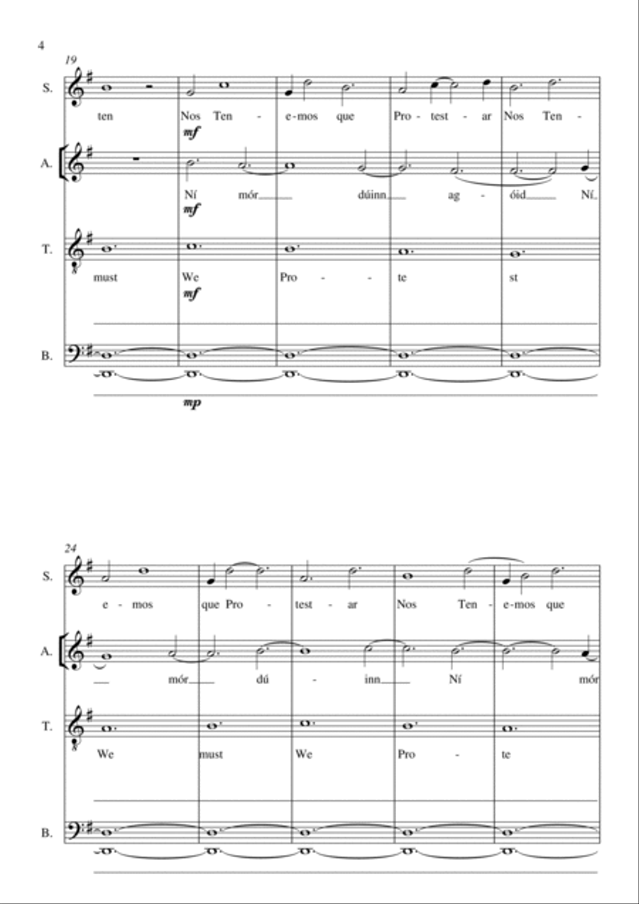 Protest Song - SATB 4-Part scores gallery preview page 4
