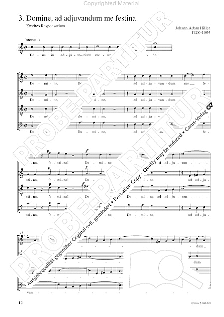 Motets and arias for choirs collected and edited by Johann Adam Hiller, vol. 6 Voice Solo scores gallery preview page 13