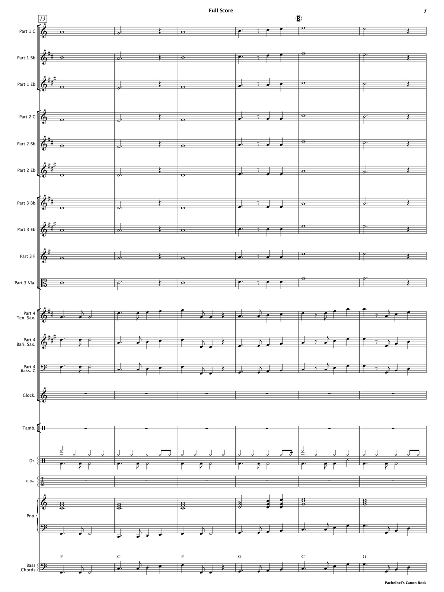 Pachelbel's Canon Rock (Flexible Instrumentation) Concert Band scores gallery preview page 5