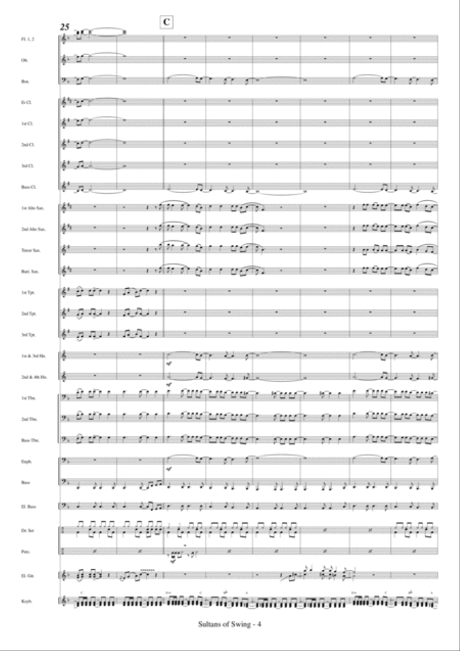 Sultans Of Swing Concert Band scores gallery preview page 6