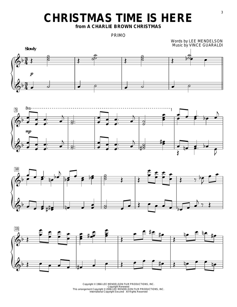 Christmas Time Is Here Piano Duet scores gallery preview page 2