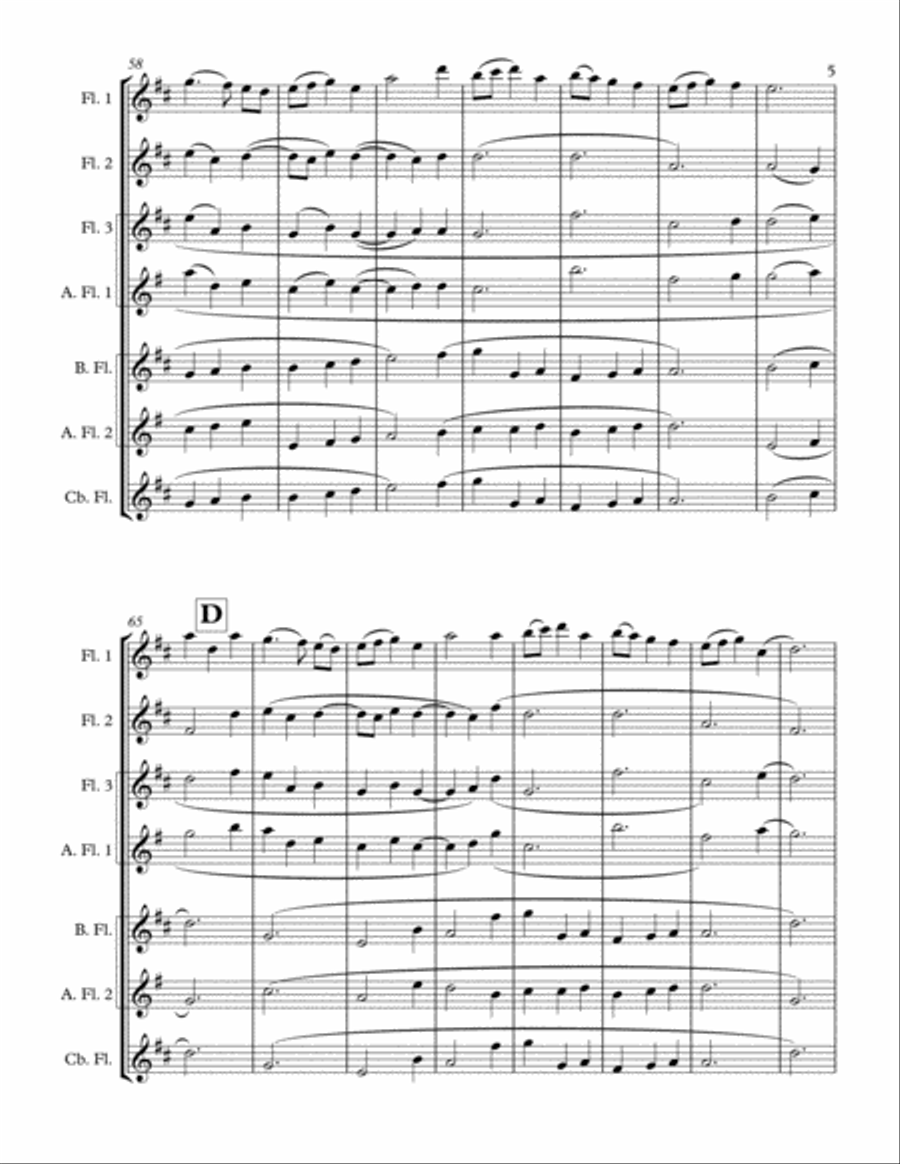 A Prayer - for Flute Ensemble Woodwind Ensemble scores gallery preview page 5