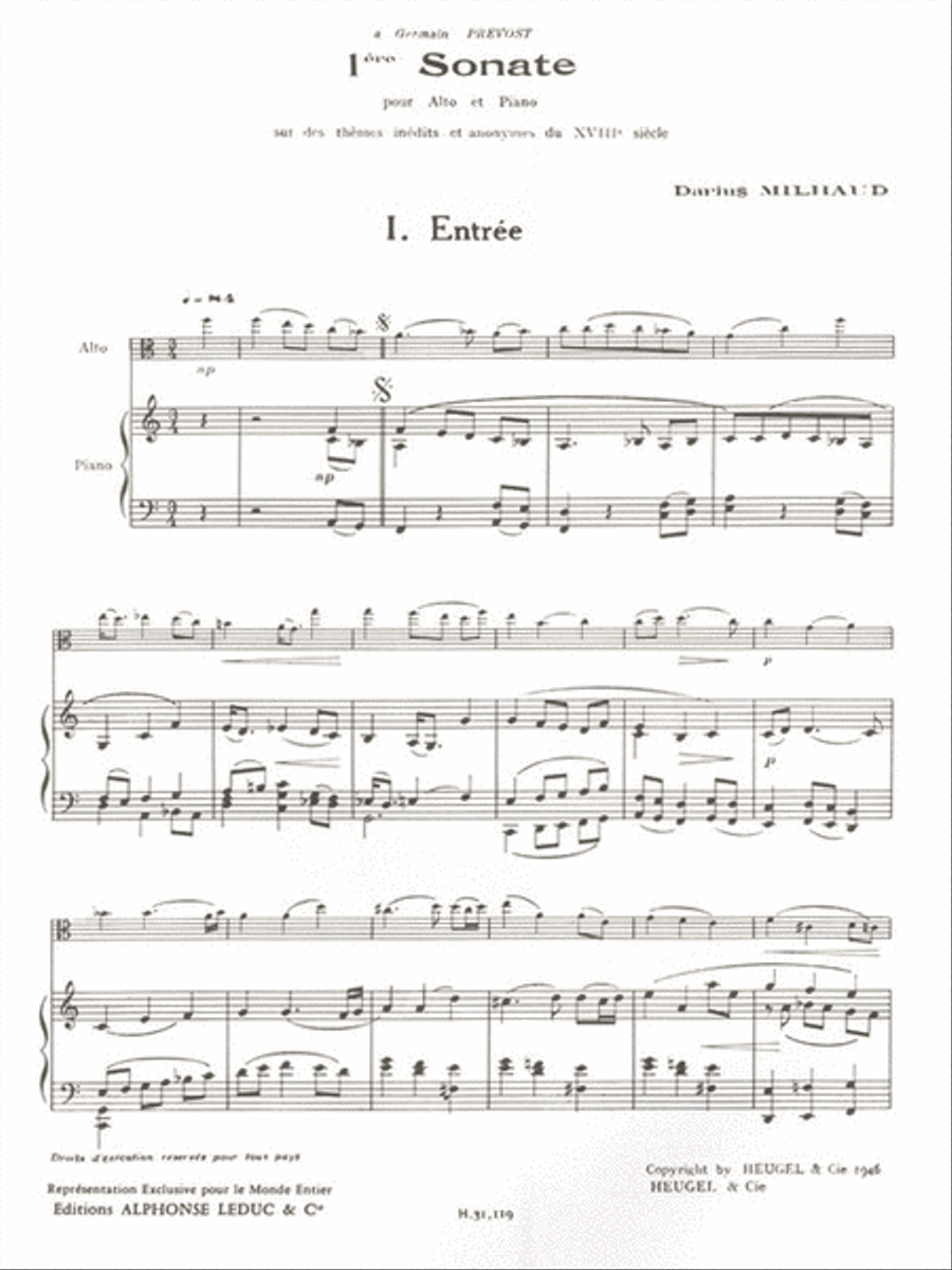 1st Sonata For Viola And Piano (viola And Piano) Piano Accompaniment scores gallery preview page 2