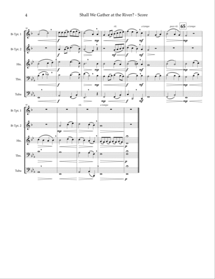 Shall We Gather at the River? - brass quintet Brass Quintet scores gallery preview page 6