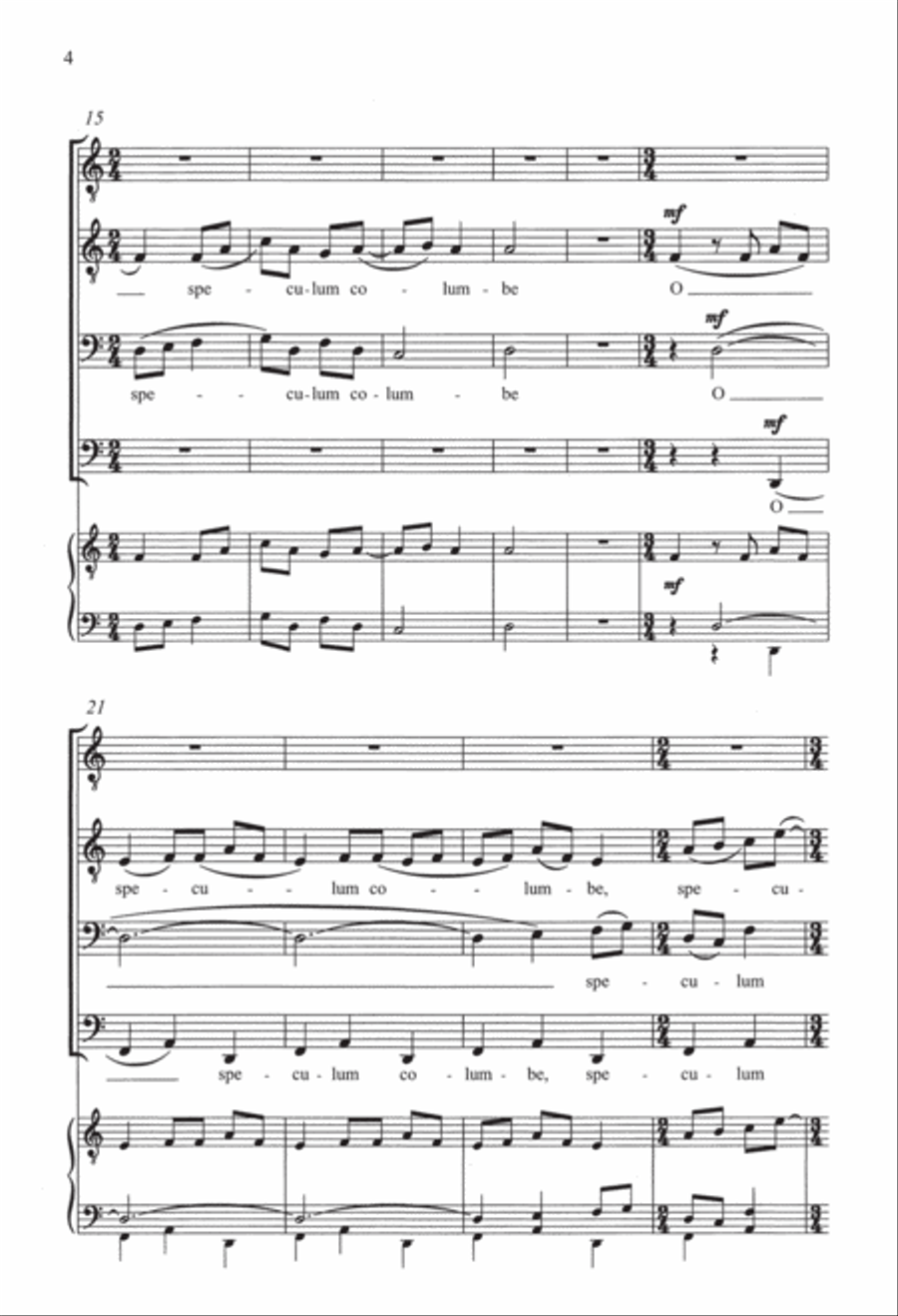The Hildegard Motets: 8. O speculum columbe TTBB scores gallery preview page 4