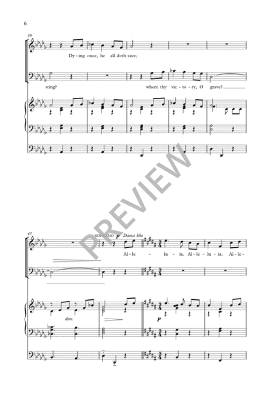 Love's Redeeming Work Is Done 4-Part scores gallery preview page 6