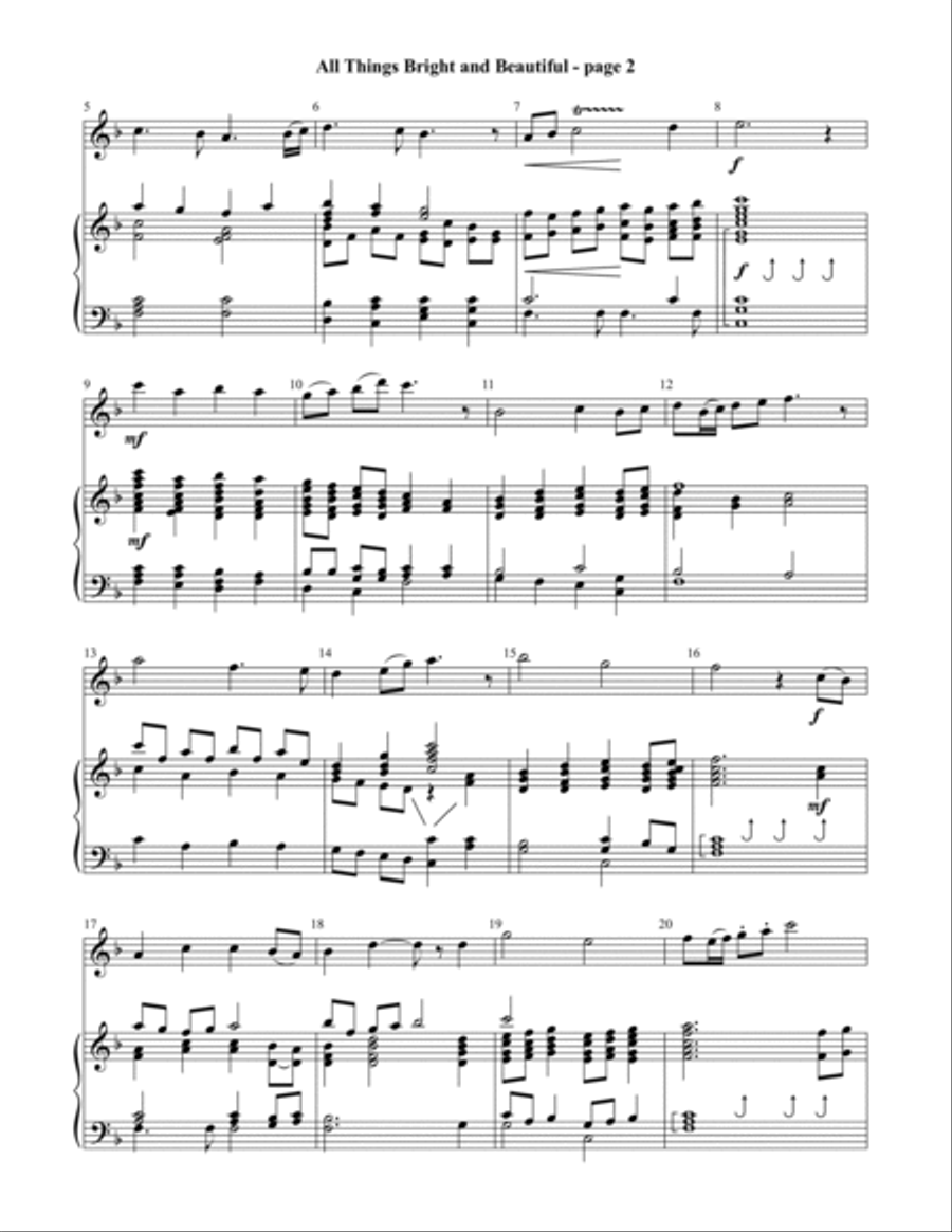All Things Bright and Beautiful (Director's Score) Handbell Choir scores gallery preview page 3