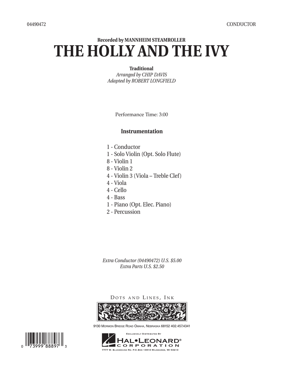 The Holly And The Ivy - Conductor Score (Full Score) Orchestra scores gallery preview page 1
