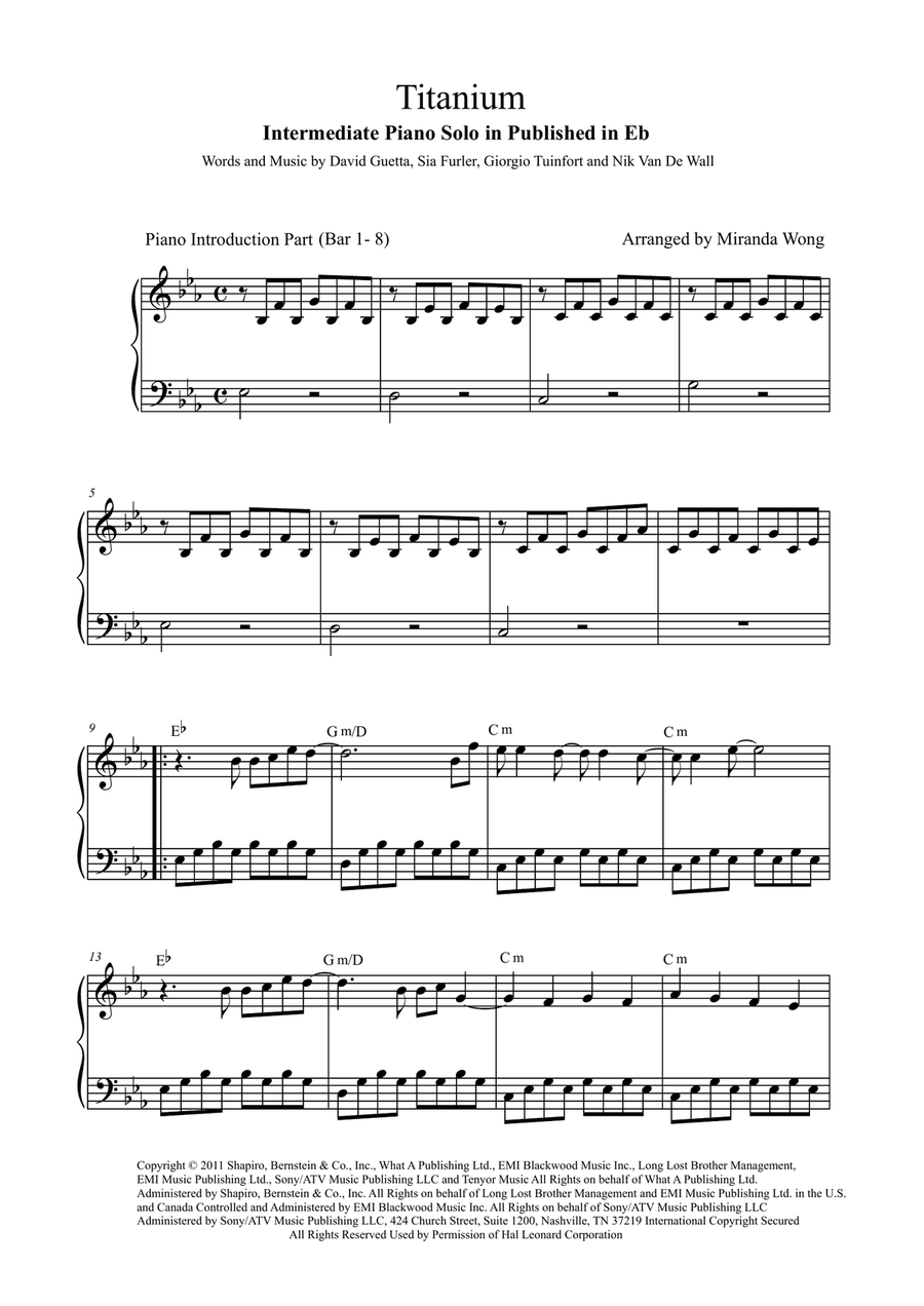 Titanium Easy Piano scores gallery preview page 3