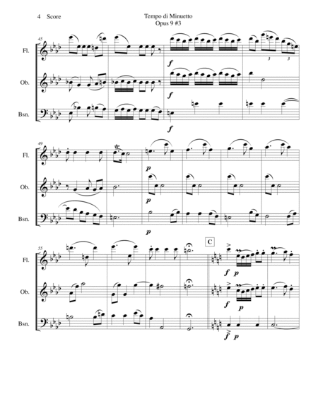 Minuet for Flute, Oboe and Bassoon Trio