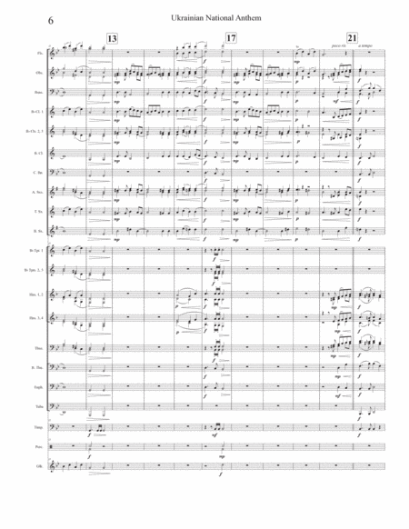 Ukrainian National Anthem for Concert Band arr. Harnsberger image number null