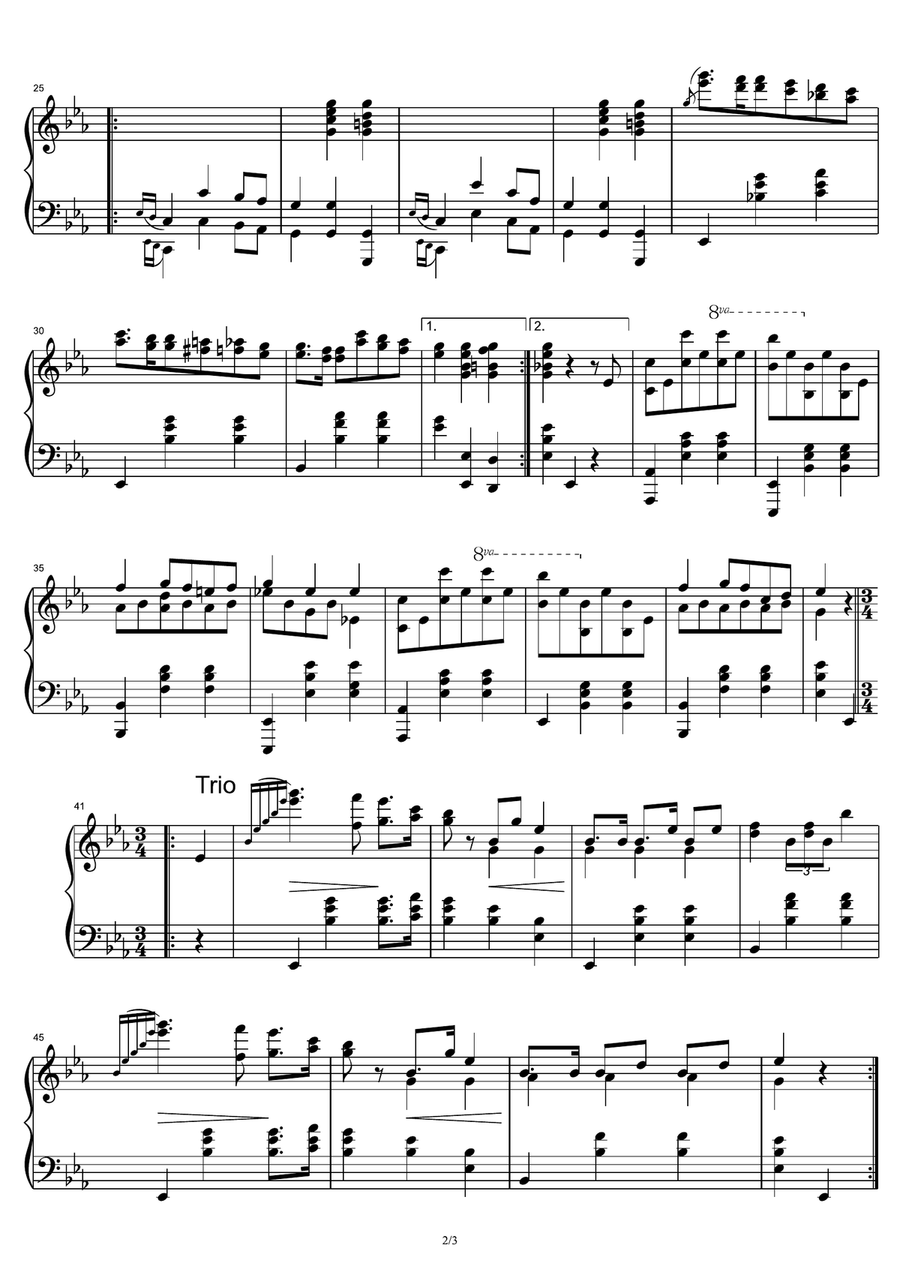 Waltz No. 17 in E flat major B.46 - Frédéric Chopin Piano Solo scores gallery preview page 2