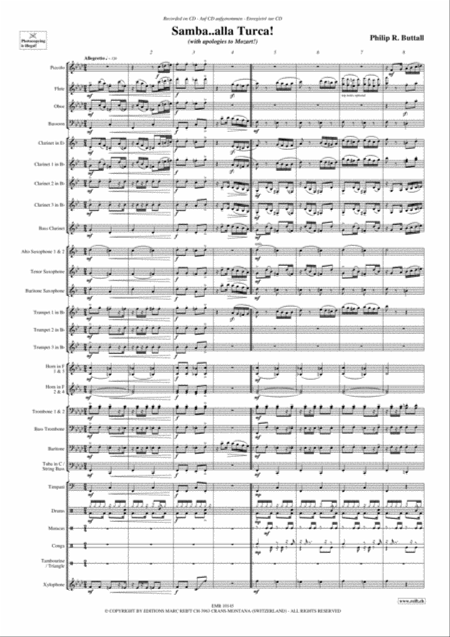 Samba..alla Turca Samba..alla Turca Concert Band scores gallery preview page 4