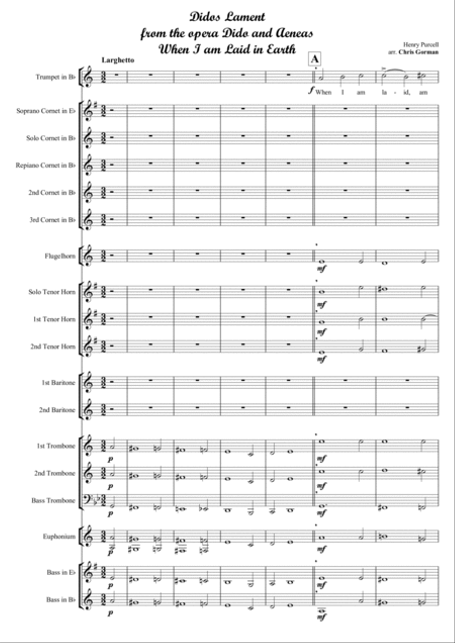 When I am Laid in Earth (Dido's Lament) Brass Band scores gallery preview page 4