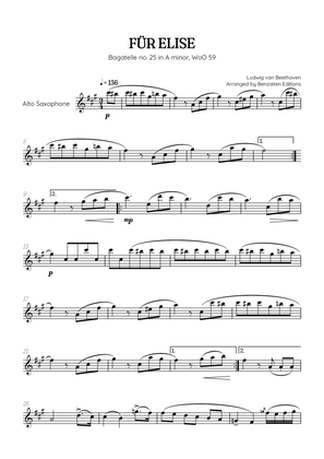 Beethoven • Für Elise / Pour Elise • saxophone sheet music