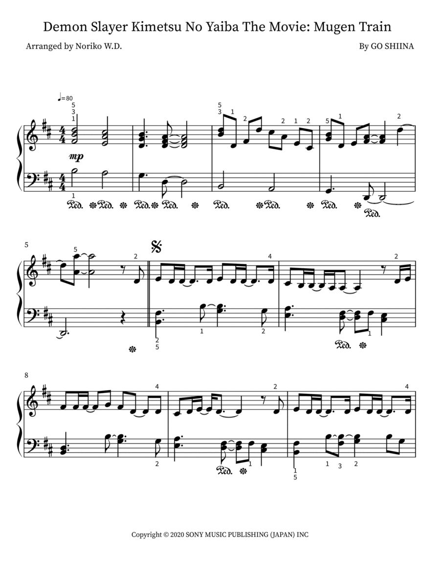 Homura Easy Piano scores gallery preview page 1