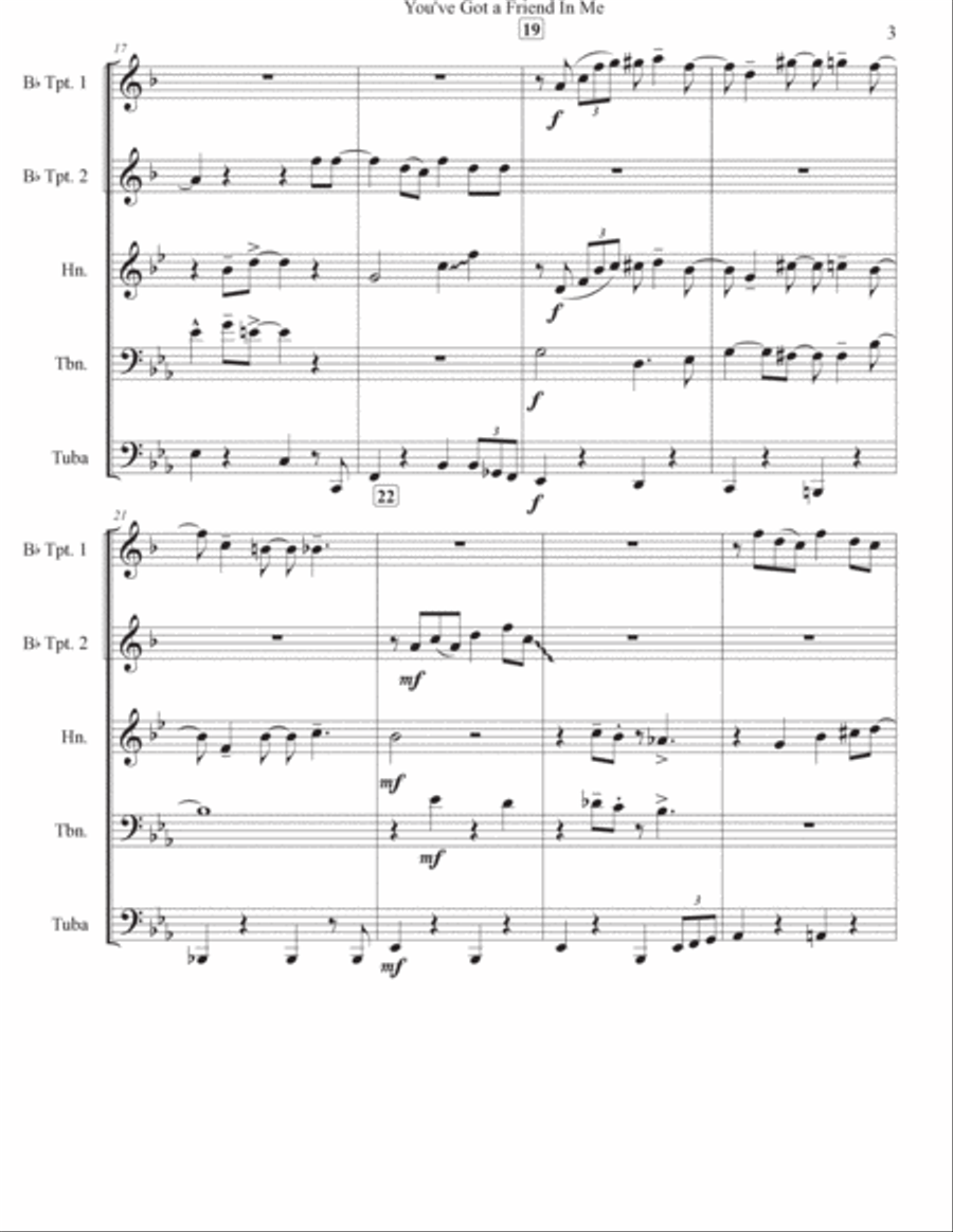 You've Got A Friend In Me Brass Ensemble scores gallery preview page 3