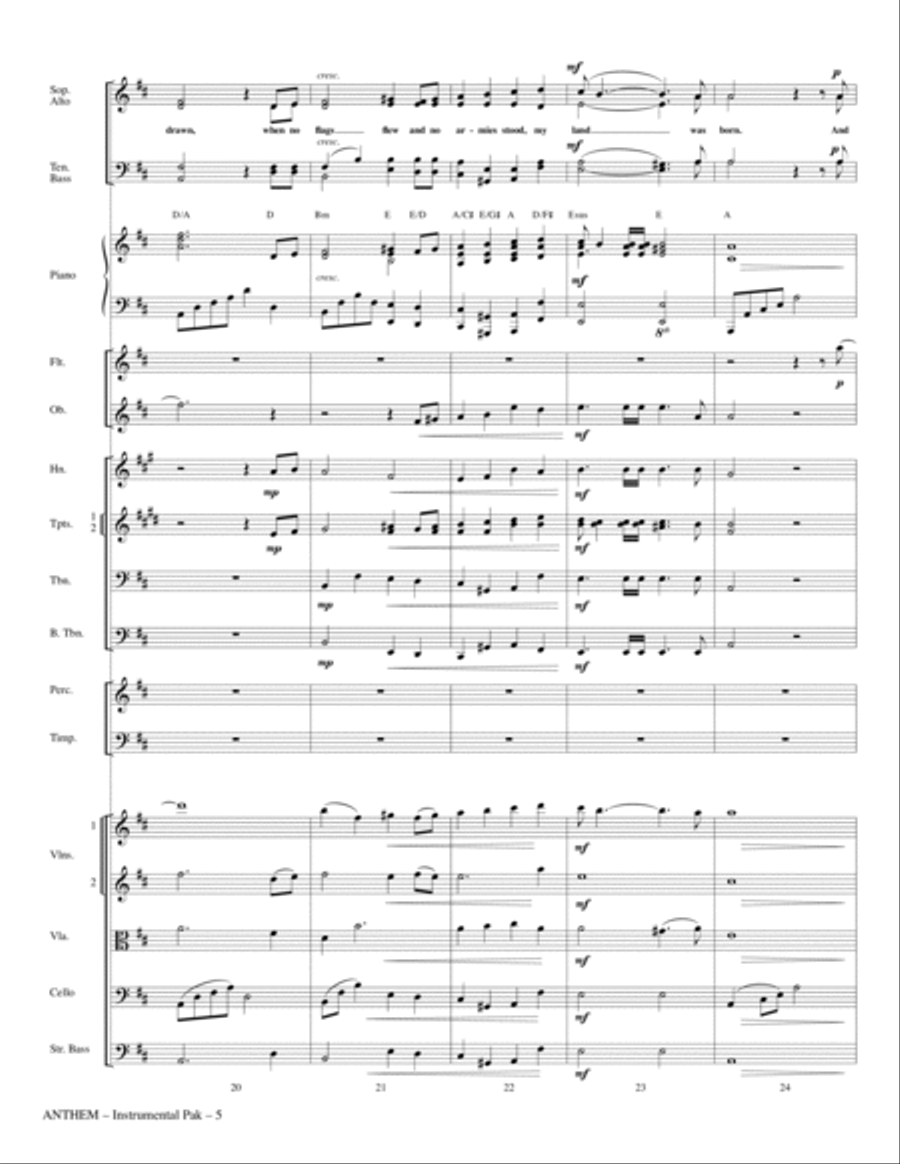 Anthem (from Chess) - Full Score