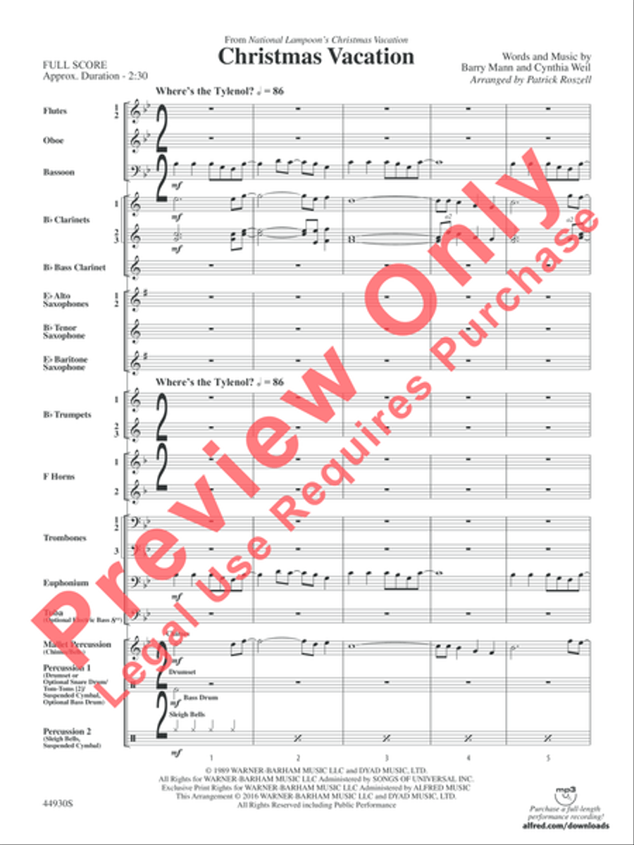 Christmas Vacation Christmas Vacation Concert Band scores gallery preview page 3