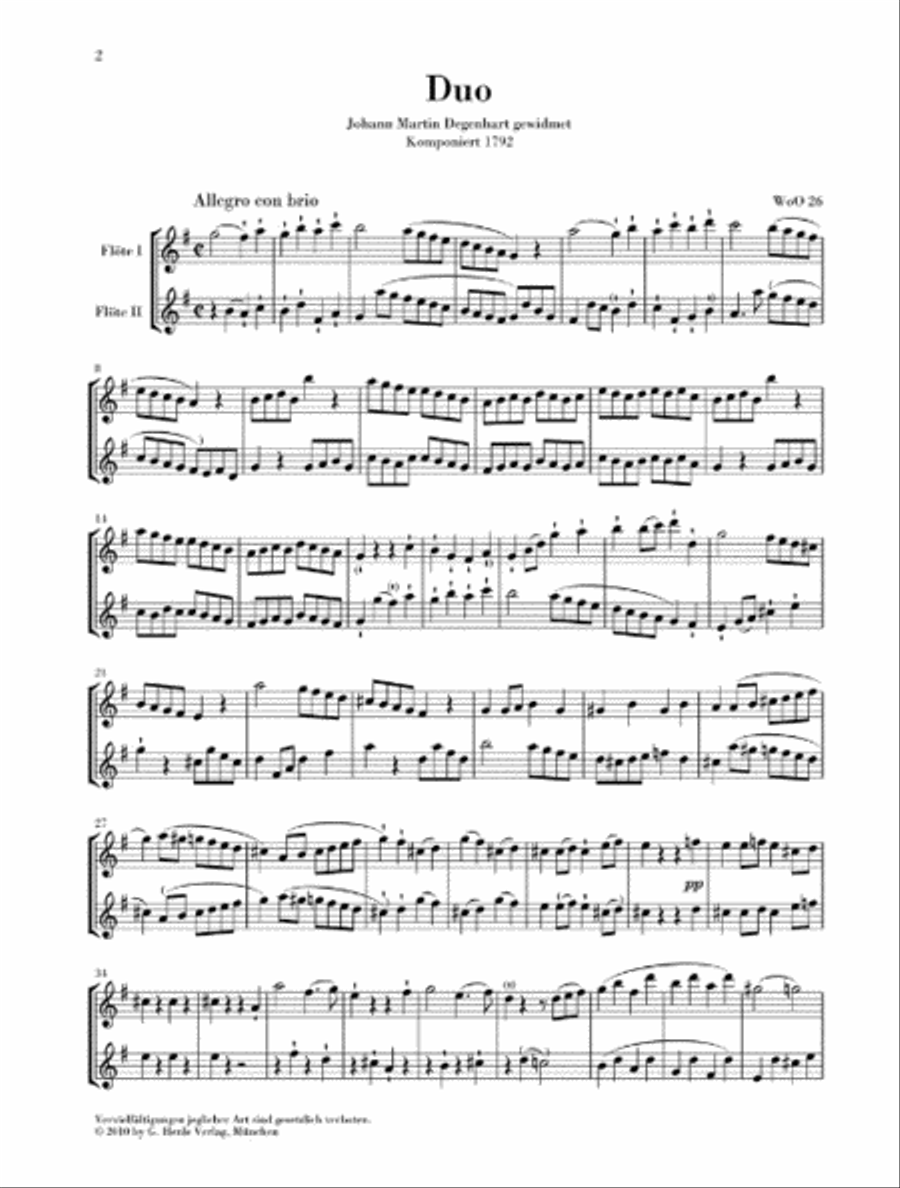 Flute Duo, WoO. 26 Flute Duet scores gallery preview page 3