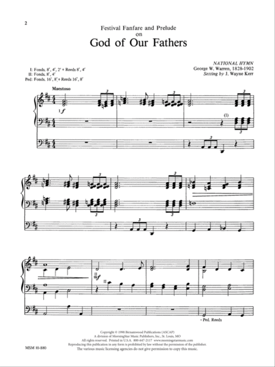 Fanfare and Prelude on God of Our Fathers Organ scores gallery preview page 1