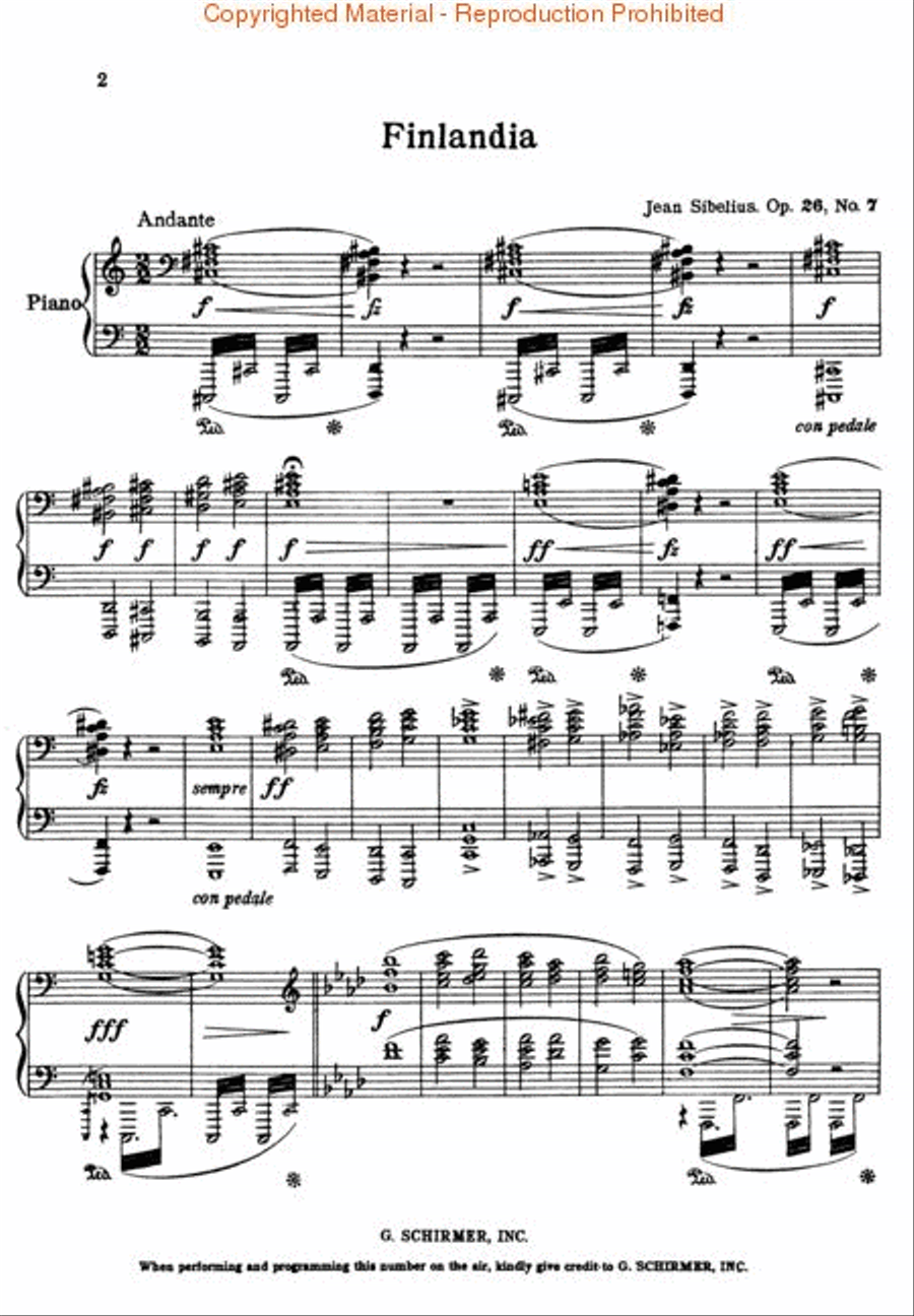 Finlandia, Op. 26, No. 7 Piano Solo scores gallery preview page 2