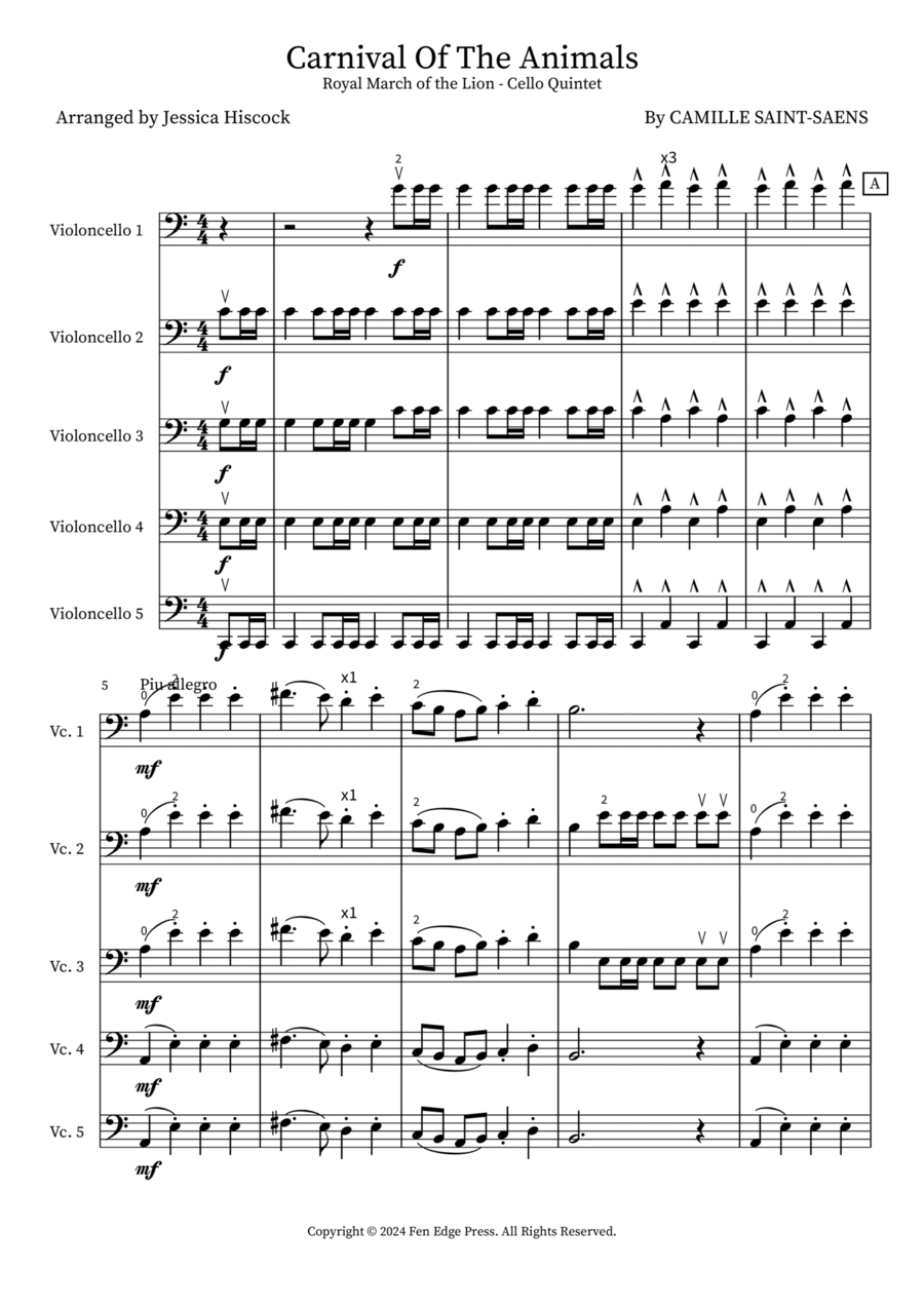 Carnival Of The Animals School and Community scores gallery preview page 1