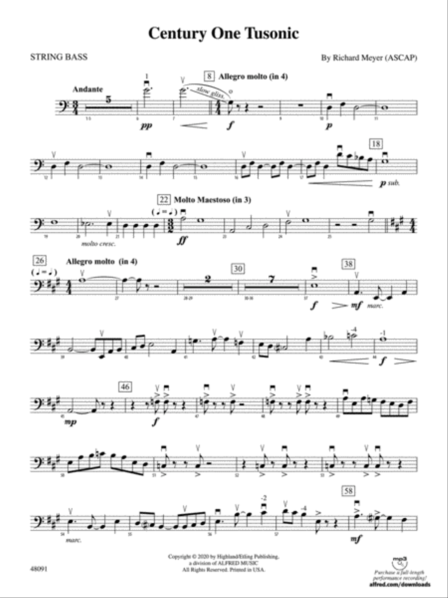 Century One Tusonic: String Bass String Orchestra scores gallery preview page 1