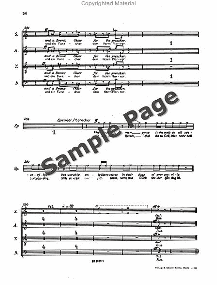 Henze Moralities(1967) Chor.score 4-Part scores gallery preview page 57
