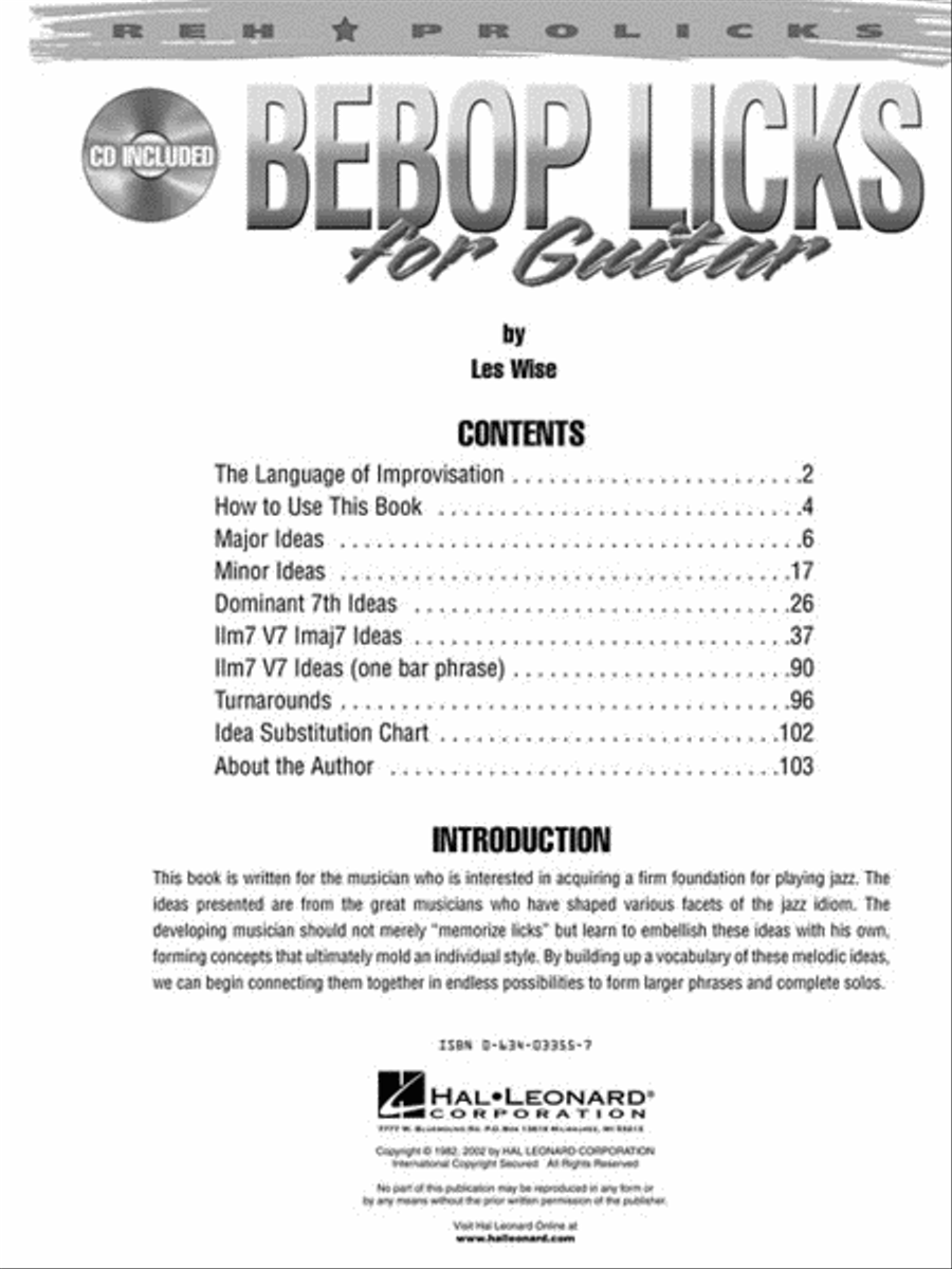Bebop Licks for Guitar Bebop Licks for Guitar Electric Guitar scores gallery preview page 4