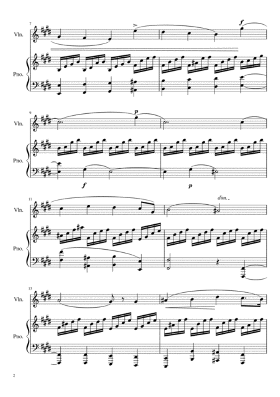 Mendelssohn Songs Without Words Op. 19 No. 1 for Violin and Piano Violin Solo scores gallery preview page 2
