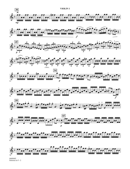 Sinfonia In F - Violin 1