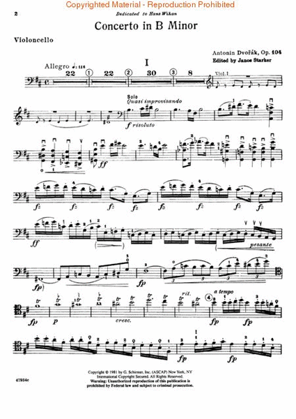 Cello Concerto In B Minor - Cello/Piano