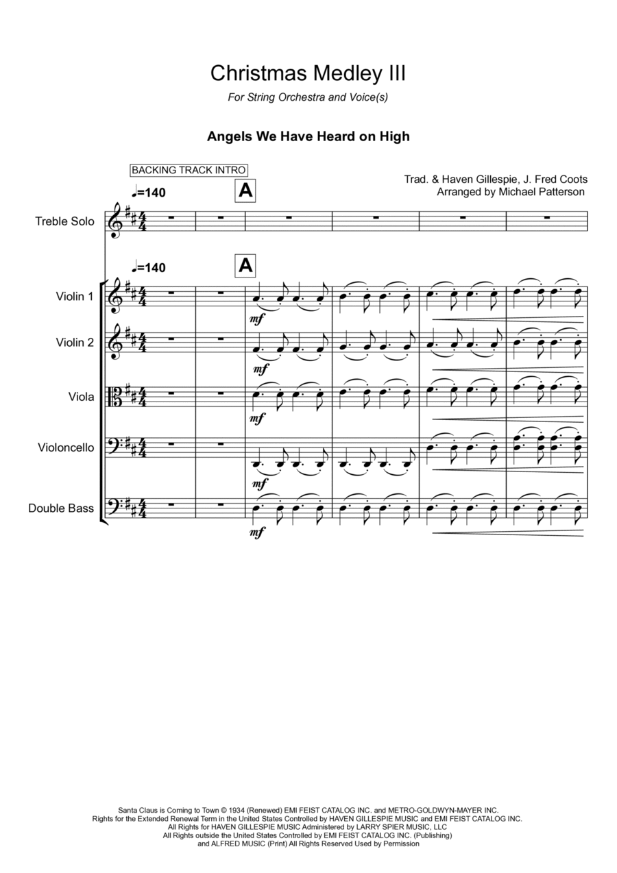 Santa Claus Is Comin' To Town Chamber Orchestra scores gallery preview page 1