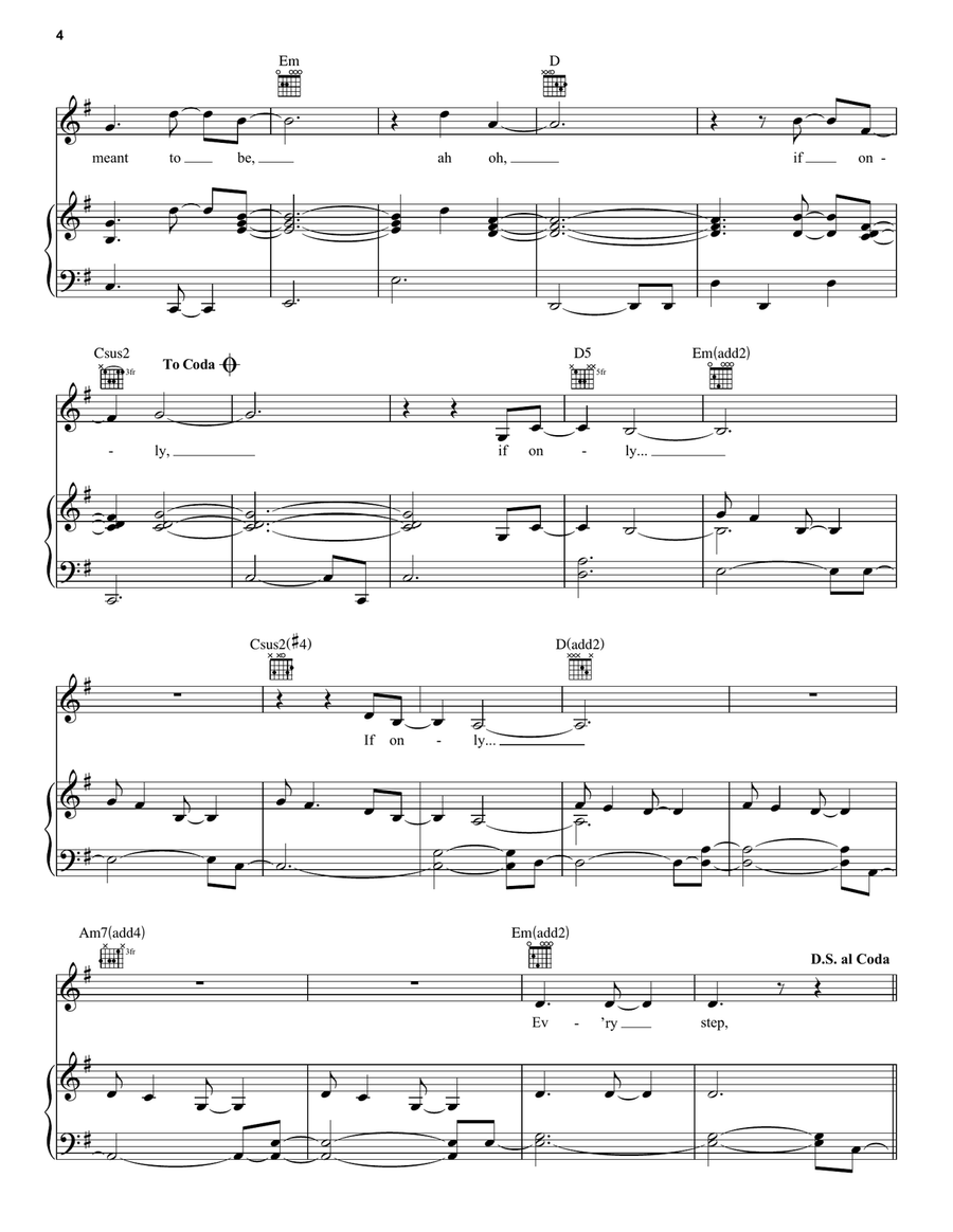 If Only (from Disney's Descendants) Piano, Vocal, Guitar scores gallery preview page 4