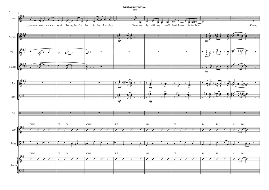Come Fly With Me - Score Only Jazz Ensemble scores gallery preview page 5