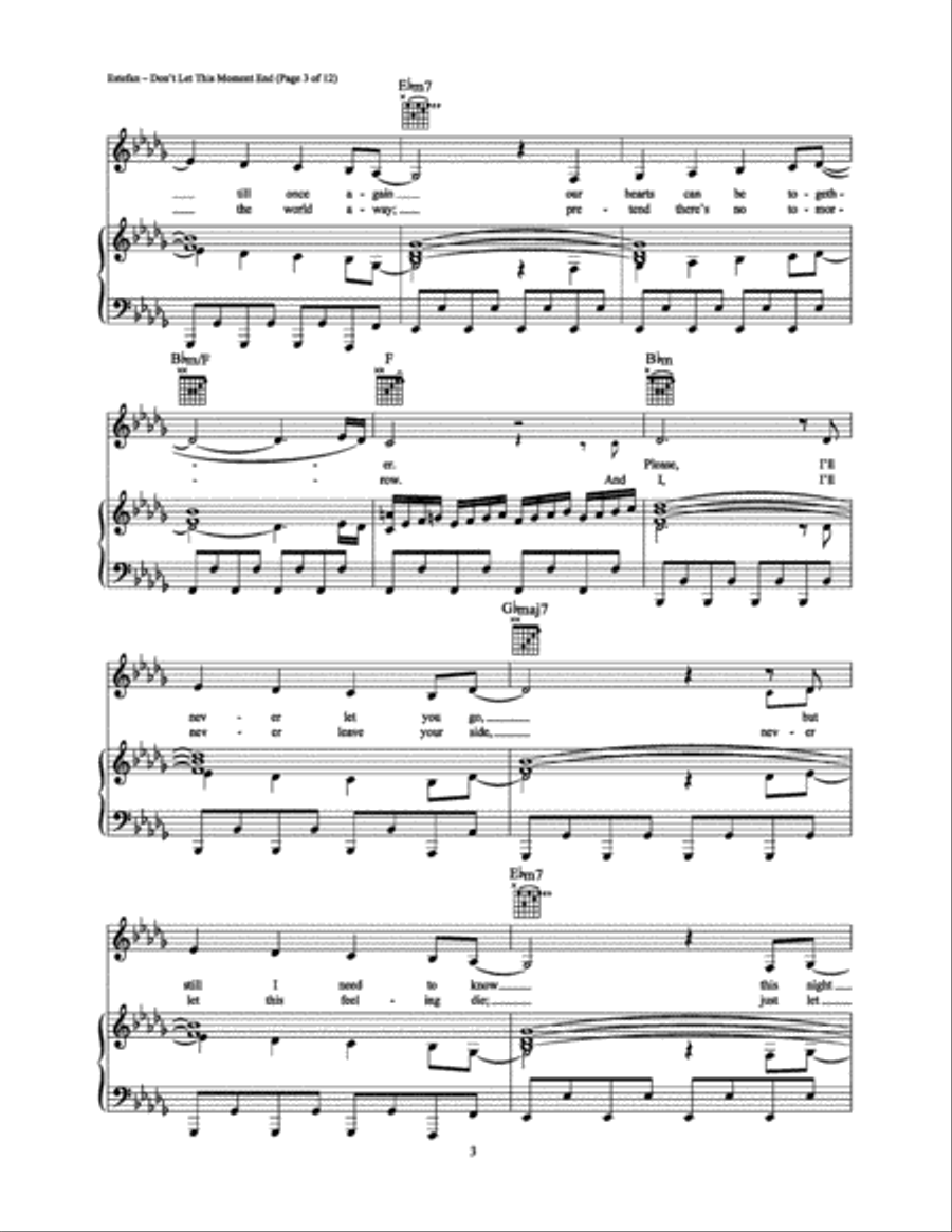 Don't Let This Moment End Piano, Vocal, Guitar scores gallery preview page 3