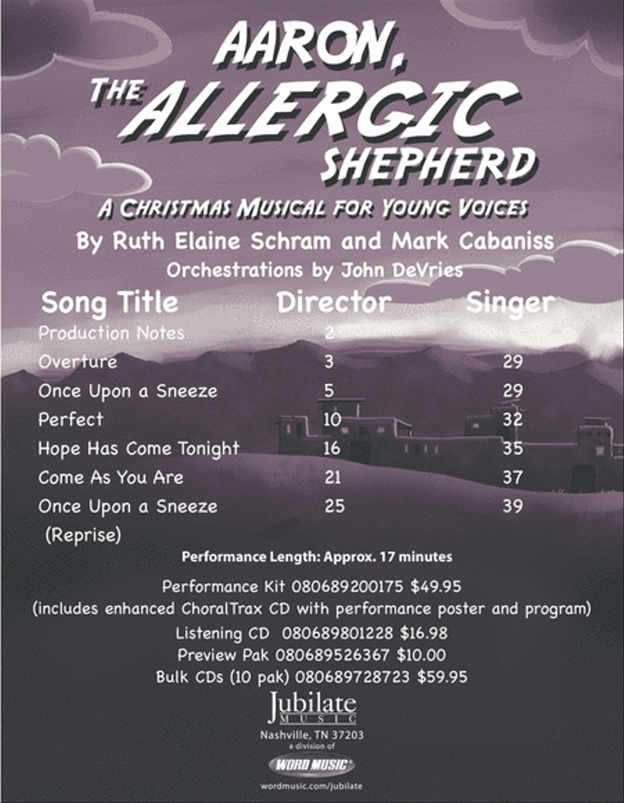 Aaron, the Allergic Shepherd Unison Choir scores gallery preview page 2