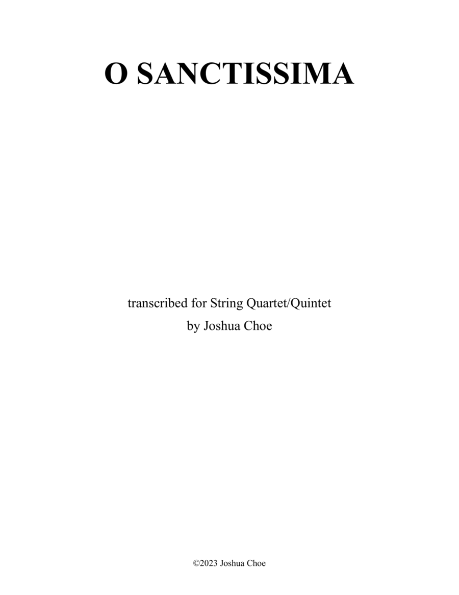 O Sanctissima (Version for String Quartet/Quintet) image number null