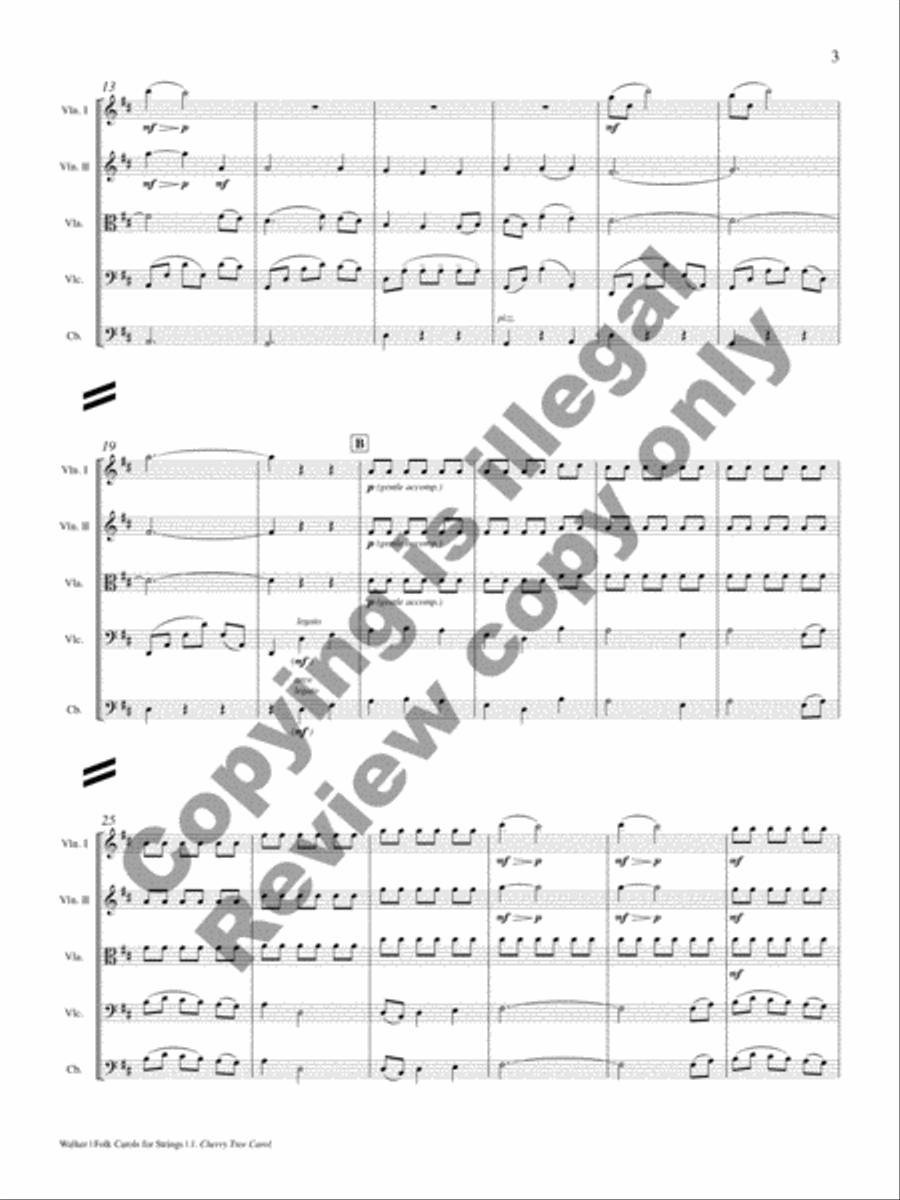 Folk Carols for Strings String Orchestra scores gallery preview page 4